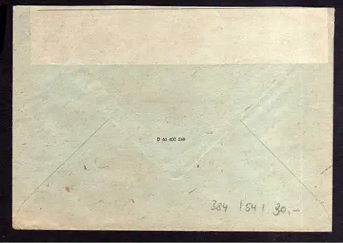 h384 Brief Handstempel Bezirk 41 Lengefeld 30.6.48 Metallwaren Fabrik an Hüttenw