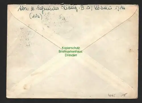 h4065 SBZ Bezirkshandstempel Bezirk 14 Fernbrief Bautzen 1c nach Dresden