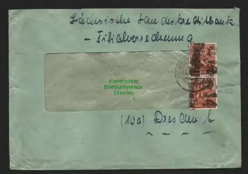 h4252 SBZ Bezirkshandstempel Bezirk 14 Doppelbrief Niesky 03.7.48 nach Dresden