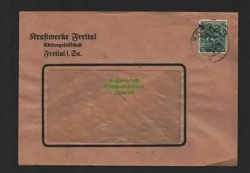 h4115 SBZ Bezirkshandstempel Bezirk 14 Brief Freital 1.7. Kraftwerke AG