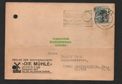 h4154 SBZ Bezirkshandstempel Bezirk 14 Postkarte 6.7.48 Verlag der Wochenschrift