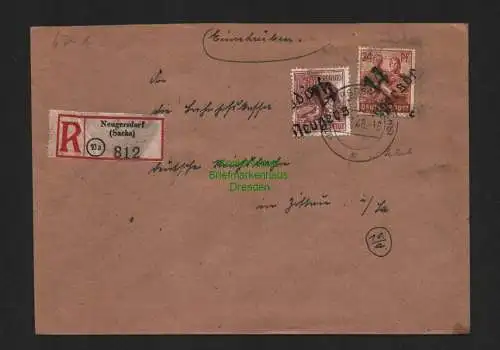 h4260 SBZ Bezirkshandstempel Bezirk 14 Brief Neugersdorf 1.7.48 nach Zittau