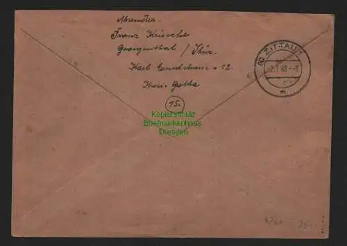 h4260 SBZ Bezirkshandstempel Bezirk 14 Brief Neugersdorf 1.7.48 nach Zittau