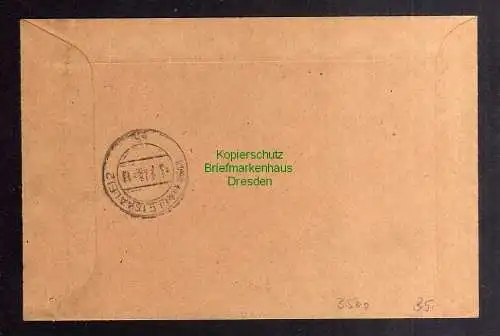 h3500 SBZ Bezirkshandstempel Brief gepr. Bezirk 20 Nienburg Saale Einschreiben