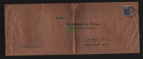 h4037 SBZ Bezirkshandstempel Bezirk 41 Aktenbrief Forstamt Olbernhau - Dresden