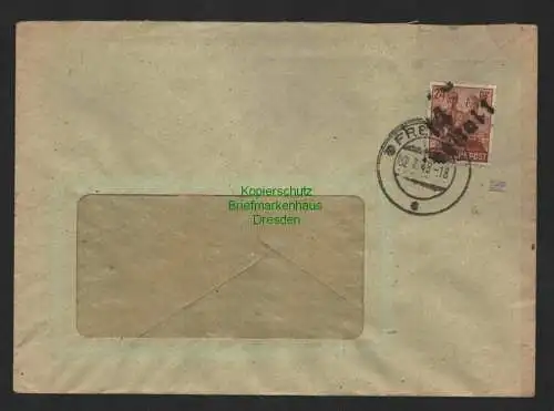 h4117 SBZ Bezirkshandstempel Bezirk 14 Brief Freital 02.7.48 gepr Dr Böheim BPP