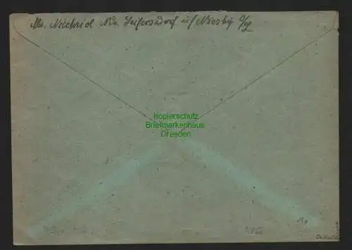 h4250 SBZ Bezirkshandstempel Bezirk 14 Brief Niesky 30.6. nach Weißwasser