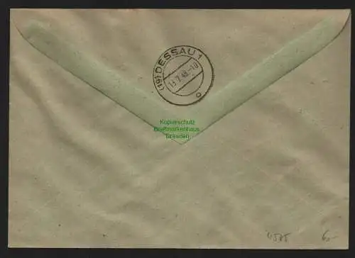 h4575 SBZ Bezirkshandstempel Bezirk 14 R-Brief 334 Dresden 36 rot + 15 Pfg. 42 v