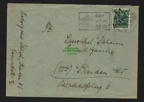 h4544 SBZ Bezirkshandstempel Bezirk 14 Ortsbrief Dresden 25 Lesezirkel Daheim