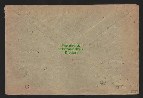 h4294 SBZ Bezirkshandstempel Bezirk 14 Brief Oppach 2.7.48 Siemens Schuckert