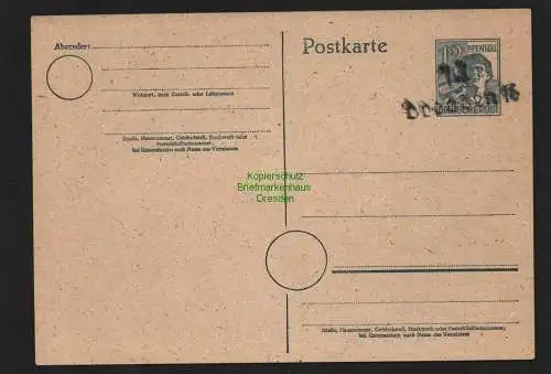 h4628 SBZ Bezirkshandstempel Bezirk 14 GS Ganzsache 12 Pfg. Arbeiter Dresden 16