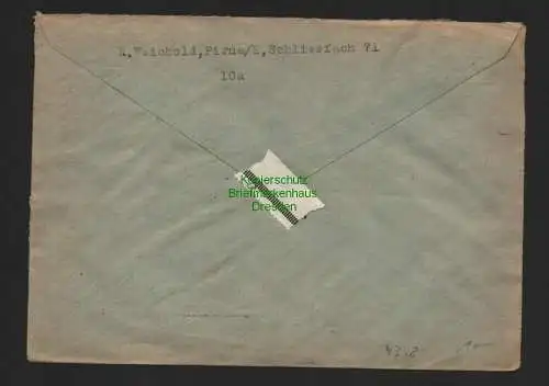 h4347 SBZ Bezirkshandstempel Bezirk 14 Brief Pirna Notumschlag 5.7.48 n. Leipzig