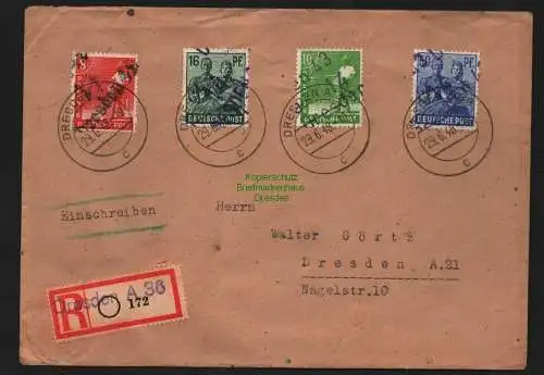 h4585 SBZ Bezirkshandstempel Bezirk 14 Brief Dresden A36 172 20 42 43a gepr. BPP