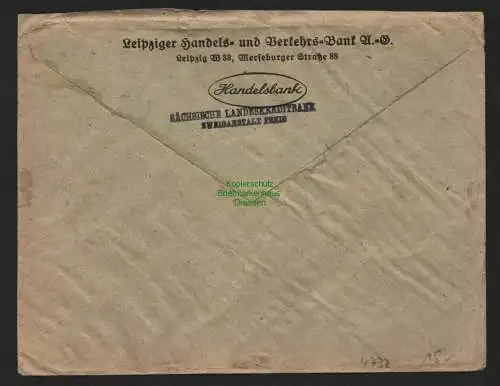 h4733 SBZ Bezirkshandstempel Bezirk 27 Penig Brief Sächs. Landeskreditbank gepr.