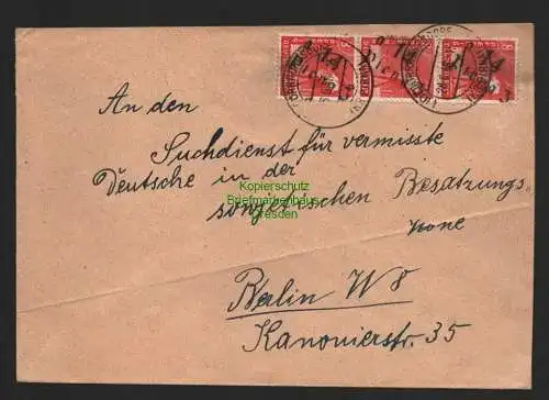 h4310 SBZ Bezirkshandstempel Bezirk 14 Brief Pirna 3x 8 Pfg. Dürrröhrsdorf 28.6.