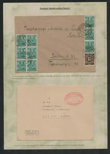 h5253 SBZ Währungsreform 1948 2x Brief Zehnfach Gebühr bezahlt Niedersedlitz