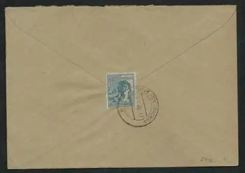 h5412 SBZ Handstempel Bezirk 14 R-Brief Tharandt 9.7.48 MiF m. Maschinenaufdruck