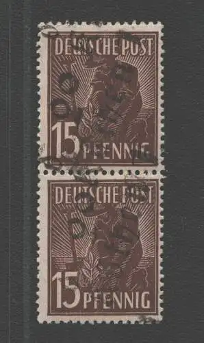 h4848 SBZ Bezirkshandstempel Bezirk 2° Köthen 1d 2x 15 Pfg. 171 ** gepr. BPP