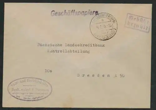 h5174 SBZ Brief Burkersdorf über Freiberg Währungsreform 1948 Gebühr bezahlt