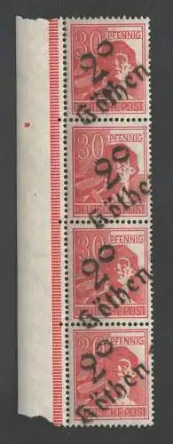 h4870 SBZ Bezirkshandstempel Bezirk 2° Köthen 1 4x 30 Pfg. 176 ** gepr. BPP