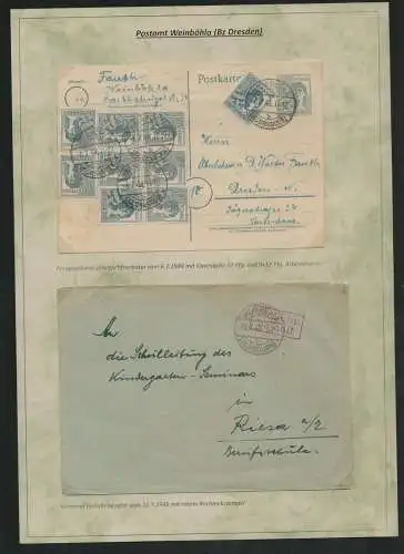 h5427 SBZ Währungsreform 1948 Brief Gebühr bezahlt Postkarte Zehnfach 6.7.48