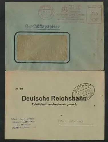 h5466 SBZ Währungsreform 1948 2x Brief Gebühr bezahlt Freistempel