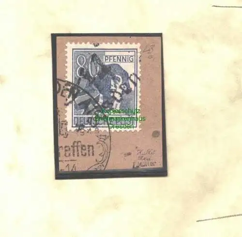 h5770 SBZ Handstempel Bezirk 14 Dresden 23 80 Pfg. violett gestempelt geprüft BP