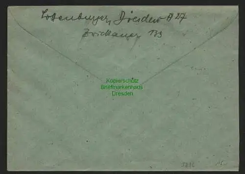 h5896 SBZ Handstempel Bezirk 14 Dresden 24 Ortsbrief 30 Pfg. 10.7.48 Aufbrauch