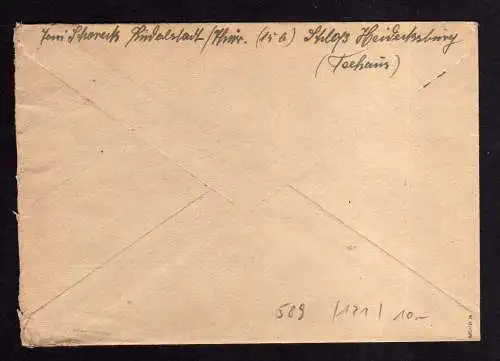 h589 Brief Handstempel Bezirk 16 Rudolstadt 07.7.48 nach Essen Karnap gepr. BPP