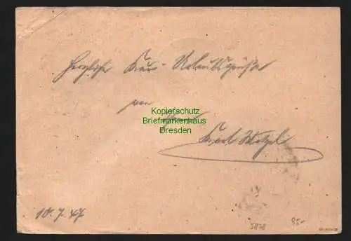 h5828 SBZ Handstempel Bezirk 27 Leipzig 1 Ganzsache 10 Pfg. AS nach Schwerin