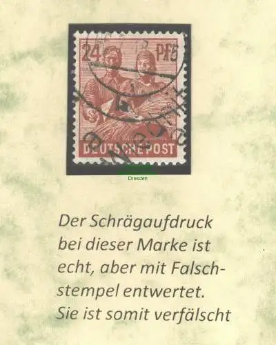 h5753 SBZ Handstempel Bezirk 14 geprüft BPP 24 Pfg. Wiednitz Aufdruck echt St