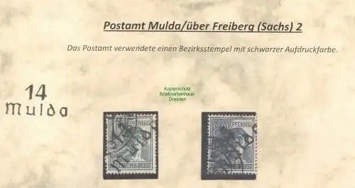 h5690 SBZ Handstempel Bezirk 14 geprüft BPP 12, 80 Pfg. Mulda gestempelt