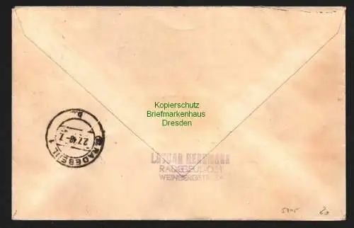 h5805 SBZ Handstempel Bezirk 14 Brief Dresden 1k 15 Pfg. nach Radebeul Zehnfach