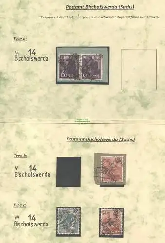 h5605 SBZ Handstempel Bezirk 14 geprüft BPP 5 Werte Bischofswerda gestempelt