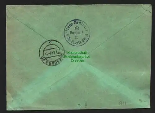 h5894 SBZ Handstempel Bezirk 14 Dresden A19 Brief Einschreiben 20 A19 42 2.7.48