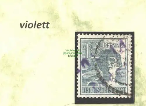 h5793 SBZ Handstempel Bezirk 14 Dresden 50 violett 12 Pfg. gestempelt gepr. BPP