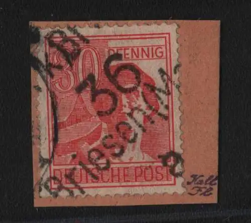 h6280 SBZ Handstempel Bezirk 36 Briesen Mark 30 Pfg. PKA gepr. BPP