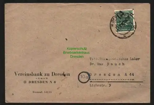 h6152 SBZ Handstempel Bezirk 14 Dresden 16 Pfg. 172 Brief Geschäftspapiere Ortsb