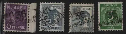 h6375 SBZ Handstempel Bezirk 36 Freienwalde Oder 4 Werte postfrisch ** gepr. BPP