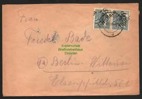 h6045 SBZ Handstempel Bezirk 38 Anklam Brief 2x 12 Pfg. 7.7.48 nach Berlin