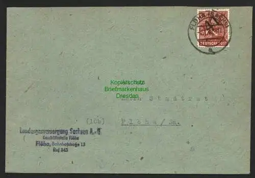 h6058 SBZ Handstempel Bezirk 41 Flöha Brief 24 Pfg. 2.7.48