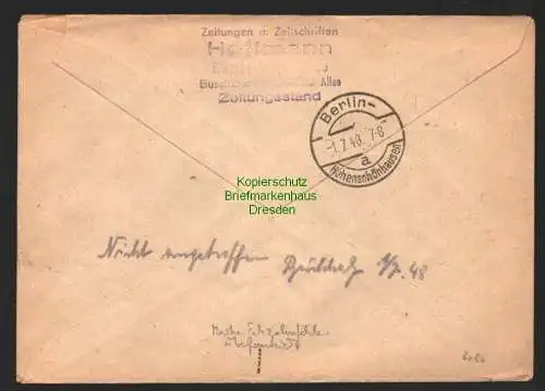 h6084 SBZ Handstempel Bezirk 3 Brief Einschreiben Berlin 55 84 Pfg. Ziffer IxI