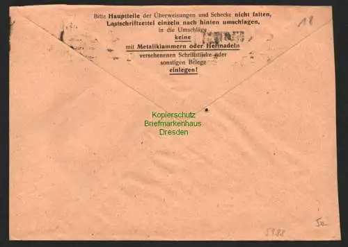 h5988 SBZ Handstempel Bezirk 27 Leipzig Postscheckbrief 2, 8 Pfg. 3.7.48 Leipzig