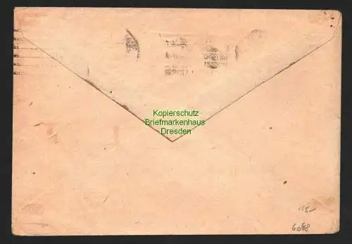 h6048 SBZ Handstempel Bezirk  41 Chemnitz 25 Brief 13.7.48 ohne Nachgebühr