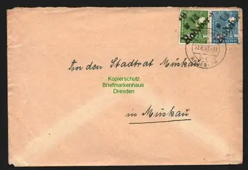 h6174 SBZ Handstempel Bezirk 14 Radeberg 10, 20 Pfg 169 173 Brief 30.6.48 Liegau