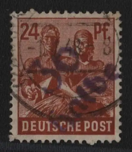 h6436 SBZ Handstempel Bezirk 36 Halbe violett 24 Pfg. 174 gestempelt gepr. BPP