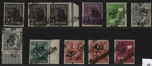 h6523 SBZ Handstempel Bezirk 36 Luckenwalde 11 Werte ** postfrisch gepr. BPP