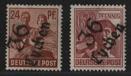 h6548 SBZ Handstempel Bezirk 36 Lychen 24, 60 Pfg. 170 * gepr. BPP