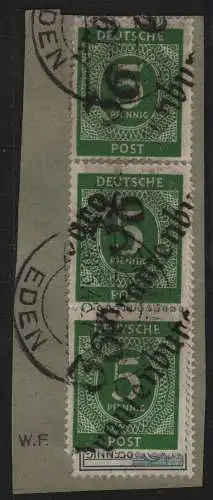 h6642 SBZ Handstempel Bezirk 36 Oranienburg 3x Ziffer 5 Bfst. Oranienburg Eden