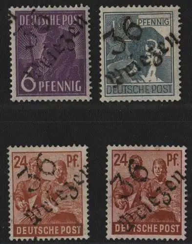 h6797 SBZ Handstempel Bezirk 36 Wriezen 6,12 *, 2x 24 (*) ohne Gummi gepr. BPP